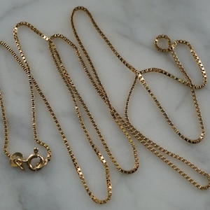 14K Yellow Gold Box Chain