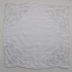Beautiful Hand-Embroidered Appenzell 1940&#39;s Wedding Hankie