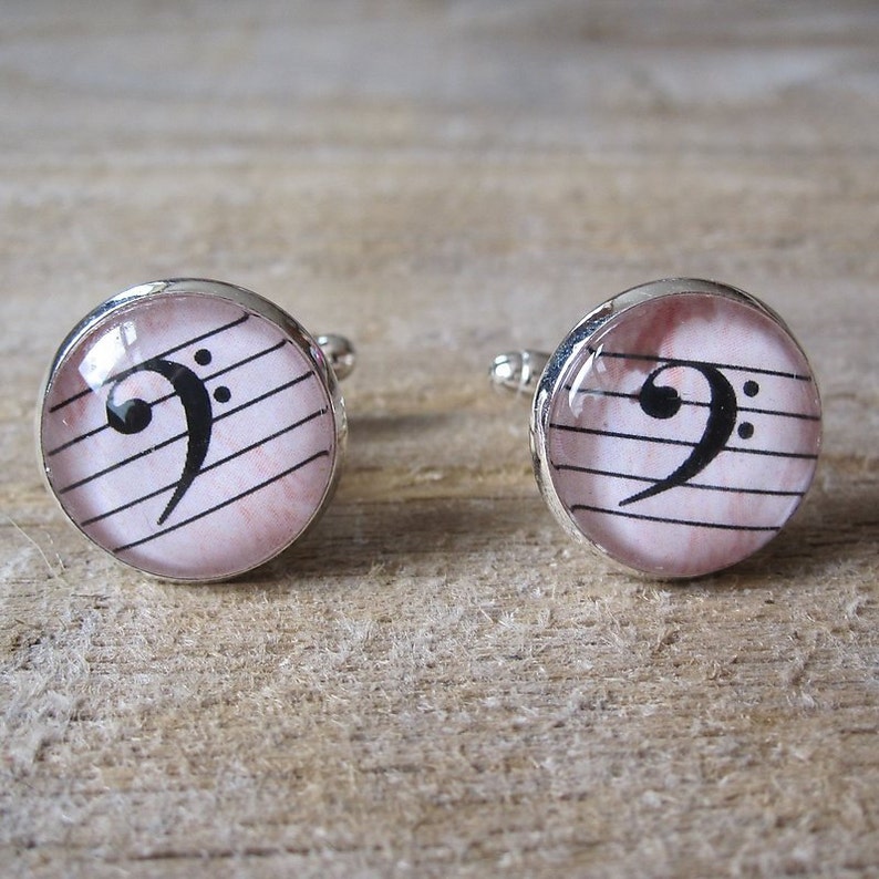 Bass Clef Cufflinks gift for Cellists Bass Players Tuba | Etsy