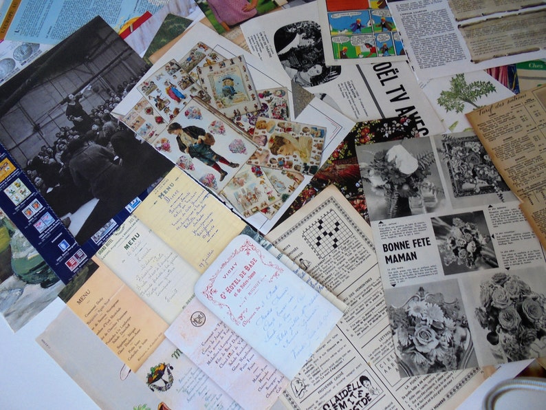 artisanat papiers , pack collage destach 1 kg 100 pages de divers magazines , livres collage , découpage image 8