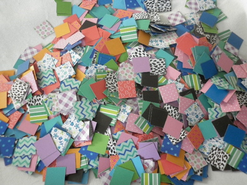 kit of 300 square mosaic paper scrapbooking, collage, altered art, mixed art .... image 1