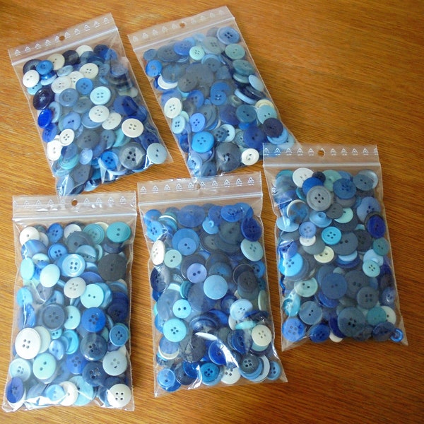 boutons  couture scrapbooking  bleu et blanc - paquet de 120 g