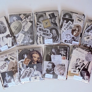 Mini collagekit - 130+ kleine neutrale ephemera, vintage zwart-wit stukjes van Bits, doe-het-zelf, scrapbooking, junk journal...