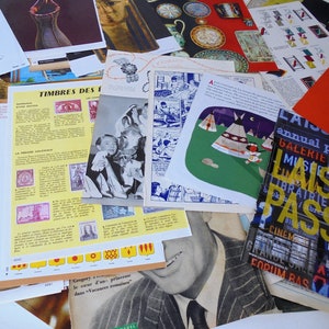 artisanat papiers , pack collage destach 1 kg 100 pages de divers magazines , livres collage , découpage image 2