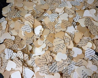 2000 confetti hearts, a mixture of French vintage patina patina - party, birthday, wedding decor