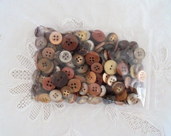 small brown buttons - pack of 120 g - sewing, scrapbooking