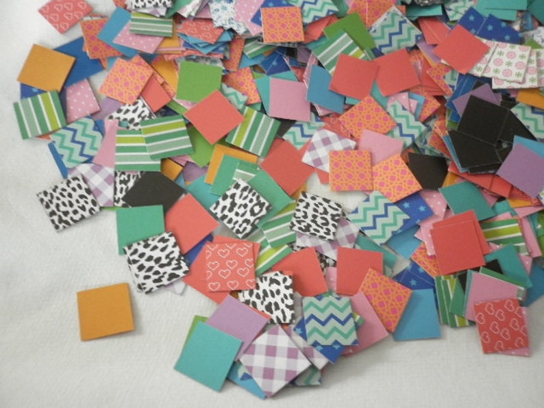 kit of 300 square mosaic paper scrapbooking, collage, altered art, mixed art .... image 3