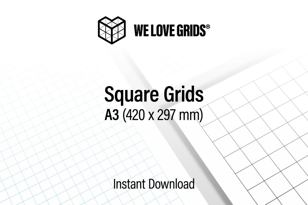 Square Grids / A3 / Digital Paper / We Love Grids® Etsy