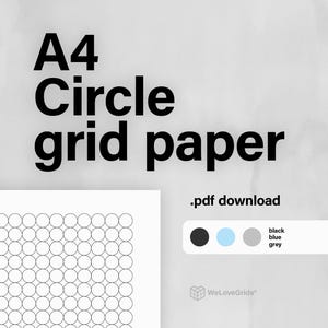 A4 Circle Grid Paper – 5 mm 10 mm, Tiled and Offset Styles, Blue Grey Black, Printable PDF