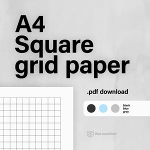A4 fyrkantigt rutpapper – 5 mm 10 mm, linje- och punktformat, blågrå svart, utskrivbar PDF