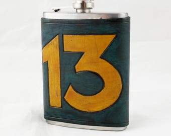 Vault 13, leather flask Fallout 8oz