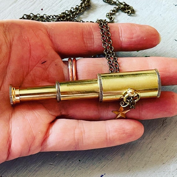 Mini Telescope Necklace Unisex Working Telescope Looking Etsy
