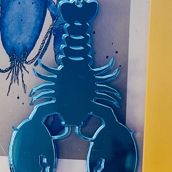 Blue lobster necklace, mirrored jewellery .. one in two million Mother’s Day, mom gifts