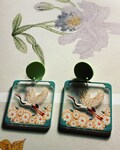 Statement stork blossom earrings… art deco. SECONDS