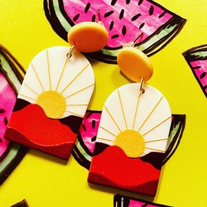 Sunshine acrylic statement earrings