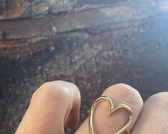 Open heart statement ring, expandable, valentines, galentines, gifts for her, friendship