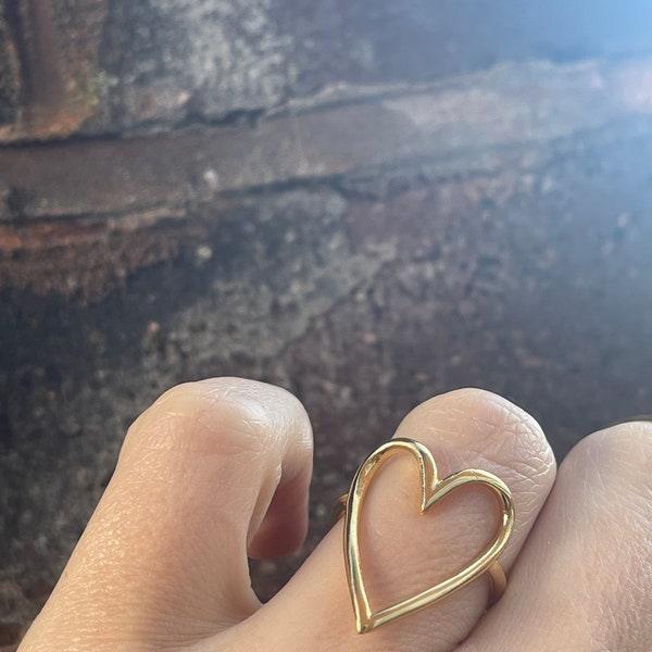 Open heart statement ring, expandable, valentines, galentines, gifts for her, friendship