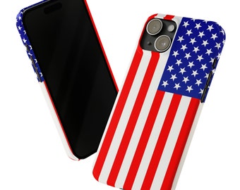Amerikanische Flagge iPhone 15 dünne Handyhüllen - iPhone 15 Hülle, iPhone 15 Hülle
