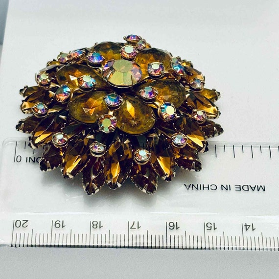 Beau Jewels Vintage Brooch Honey Amber Stones Fal… - image 7