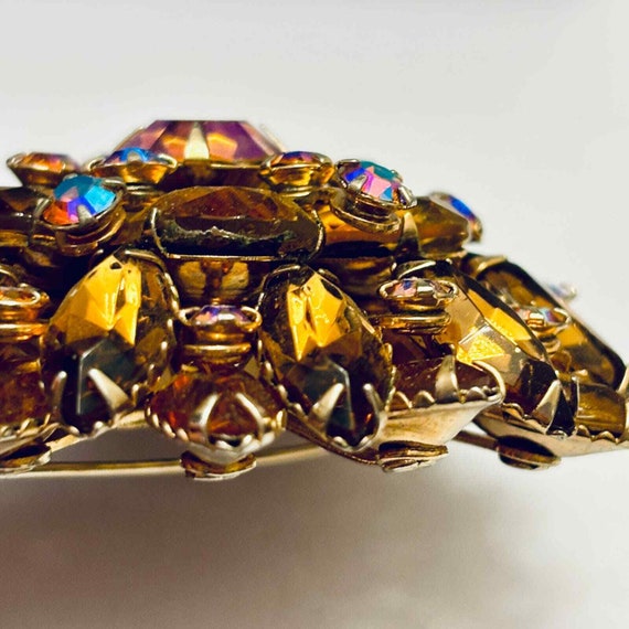 Beau Jewels Vintage Brooch Honey Amber Stones Fal… - image 6