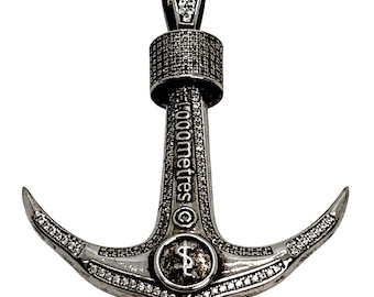 Anchor Pendant Necklace Sterling Silver CZ Stones 1000metres 11.5 grams