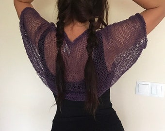 Silk Shrugs, Silk Bolero, Loose Knit Bolero, Summer Bolero, Openwork Bolero