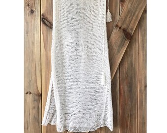 Long Summer Skirt, White Skirt, Romantic Skirt, Knit Skirt, Boho Skirt, Handknitted Skirt, Openwork Skirt,