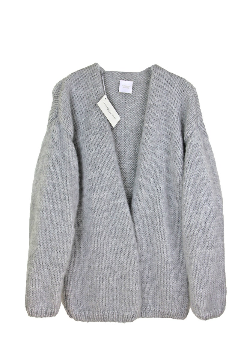 Oversized Cardigan, Chunky Knit Cardigan, Grey Cardigan, Oversized