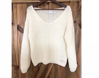 Off Shoulder Cotton Sweater