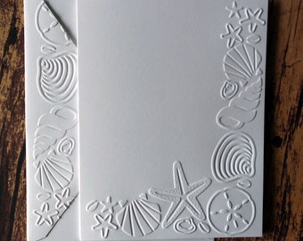 Seashells Pattern Notecard Box Set of 8
