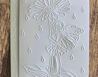 Daisy Cards, Set of 5, Handmade Greeting Cards, Embossed Spring Stationery
