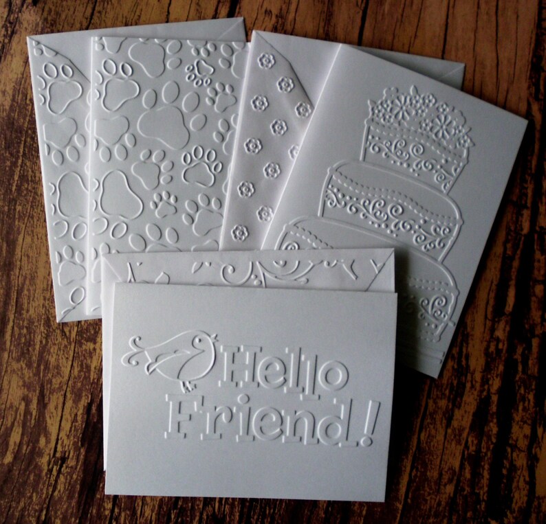 Assorted Cards, Set of 12, Embossed Greeting Card Set, Birthday Cards ...