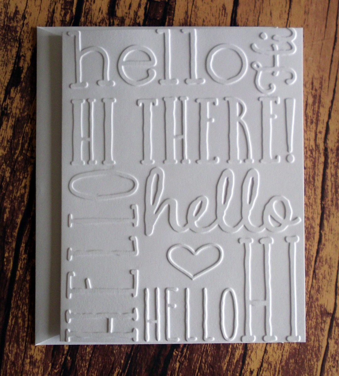 Hello Cards, Set of 5, Embossed Thinking of You Greeting Cards, Blank ...