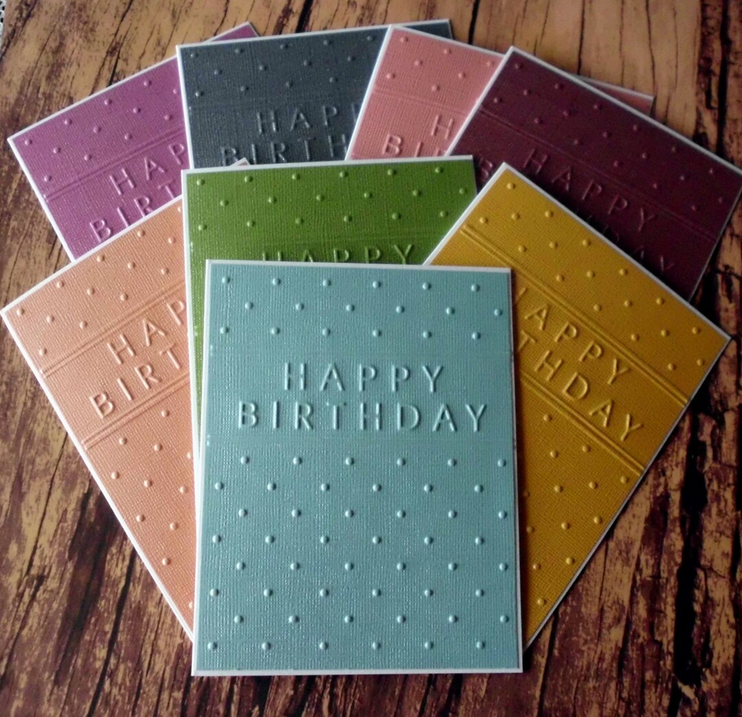 Assorted Birthday Cards, Set of 8, Embossed Birthday Card Assortment ...
