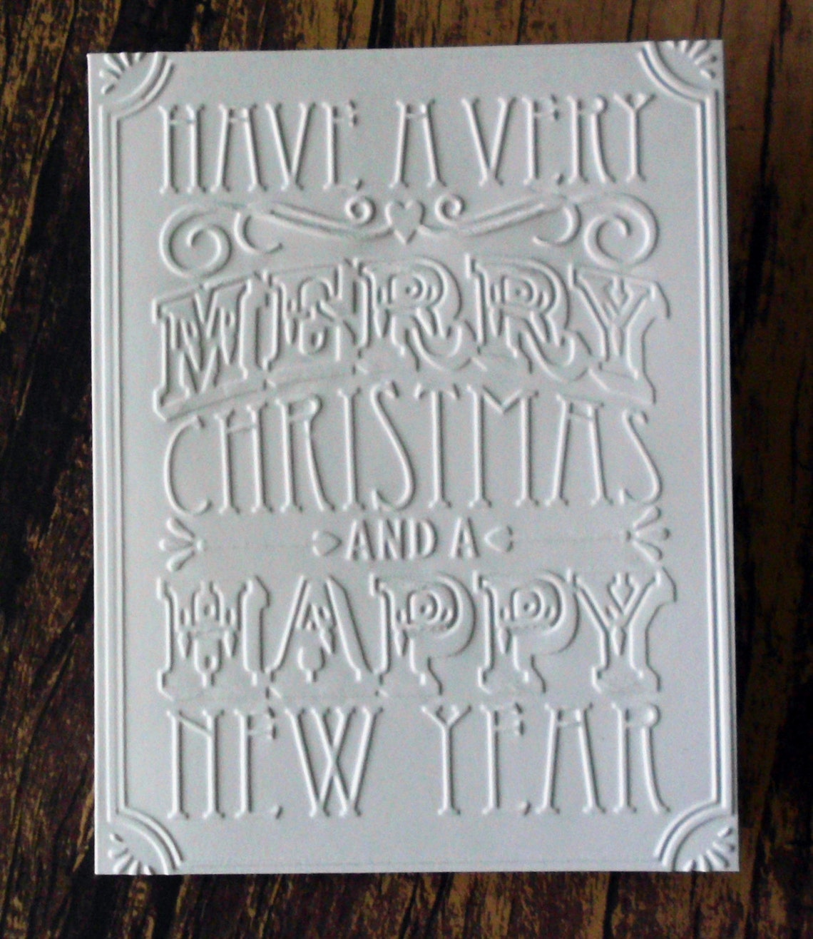 Christmas Cards New Years Cards Set of 5 White Embossed | Etsy