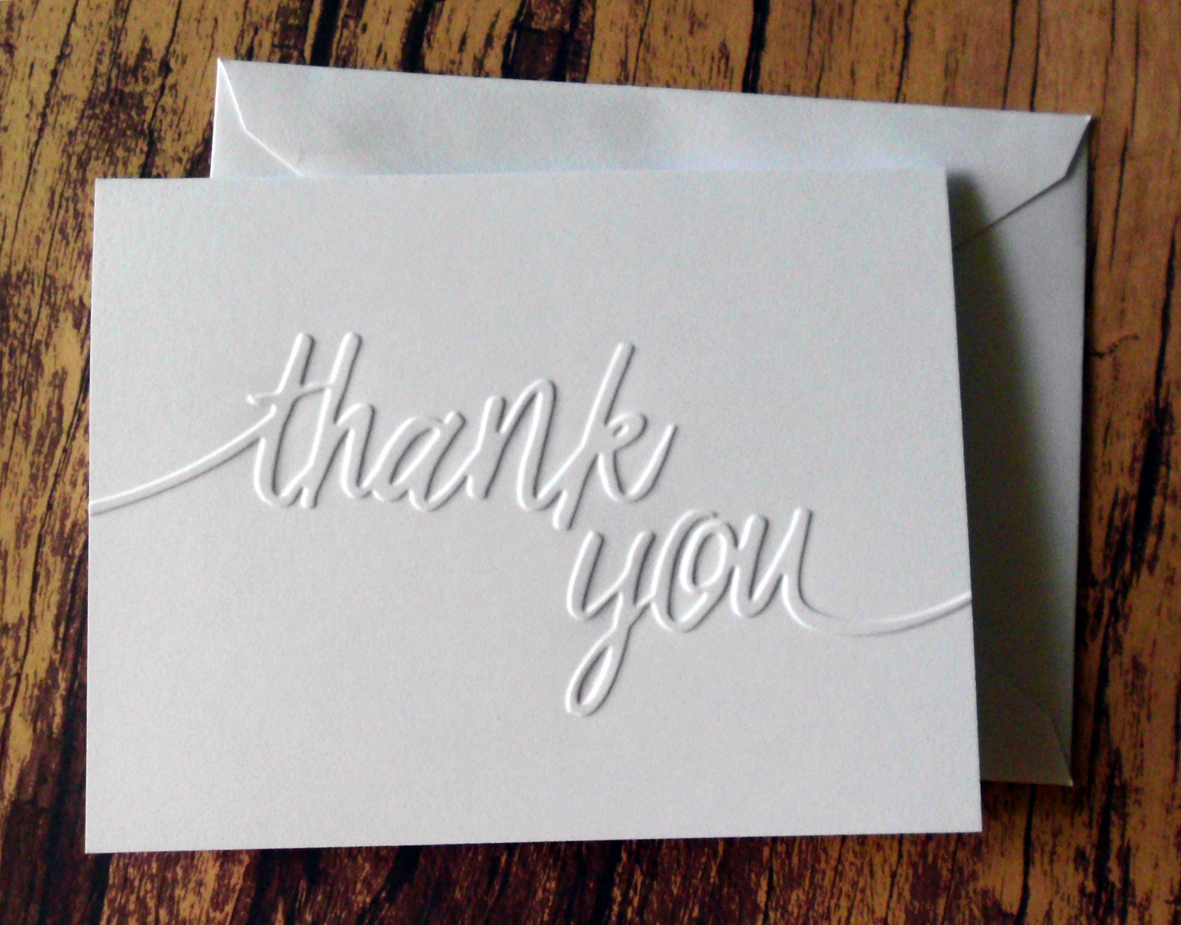 Thank You Cards Set of 5 Embossed Thank You Greeting Cards - Etsy