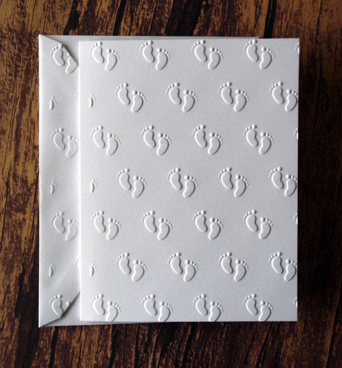 Embossed Baby Feet Cards Set of 5 Baby Footprint Cards Baby Etsy