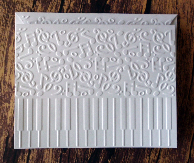 Music Note Cards, Set of 5, Piano Greeting Cards, Blank Note Cards ...
