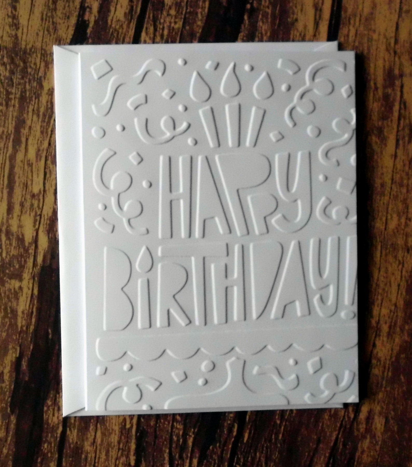 Assorted Birthday Cards, Set of 5, White Embossed Birthday Cards ...