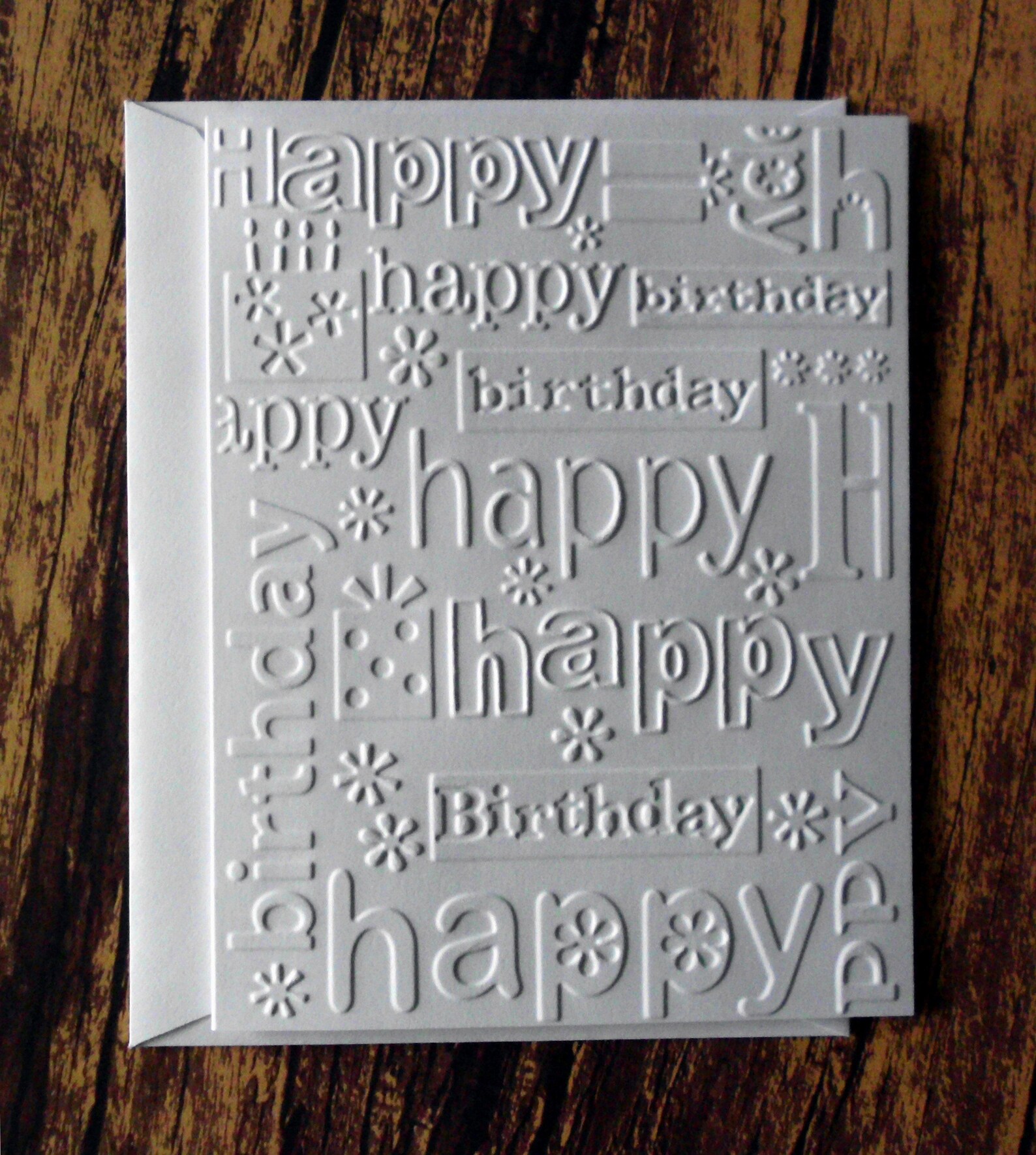 Assorted Birthday Cards, Set of 5, White Embossed Birthday Cards ...