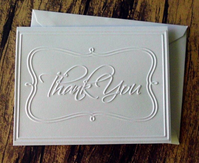 Wedding Thank You Cards Graduation Thank You Cards Blank Thank You Note Cards Thank You Card Set of 5 Embossed Christmas Thank You Cards