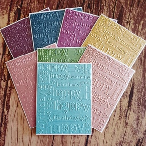 Embossed Birthday Card Assortment, Set of 8, Handmade Greeting Cards, Blank Birthday Note Cards, Variety Pack, Bulk Birthday Stationery