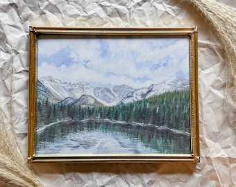 Bear Lake- Rocky Mountain National Park // Gouache Painting Reproduction Fine Art Print// Colorado Mountains //