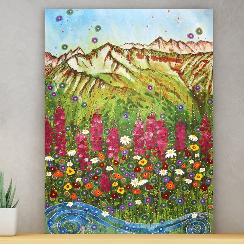 Wildflower Wall Art Top Selling Home Decor Colorful Art Etsy