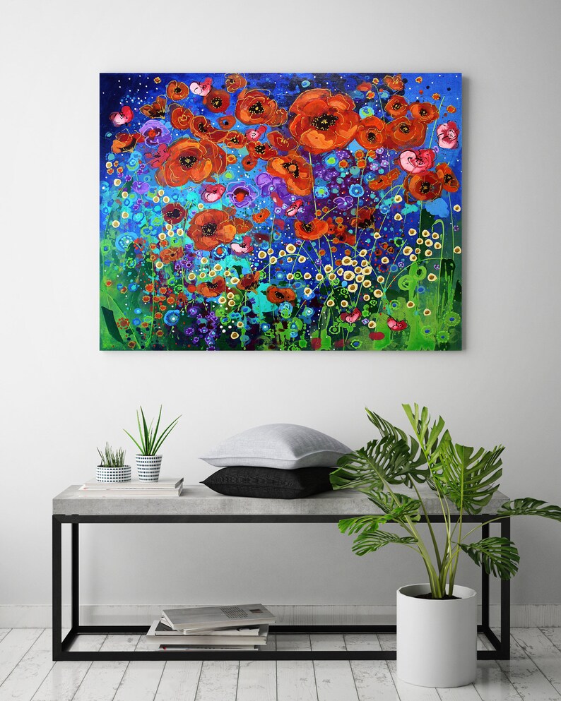 Wildflower Wall Art Top Selling Home Decor Colorful Art Etsy