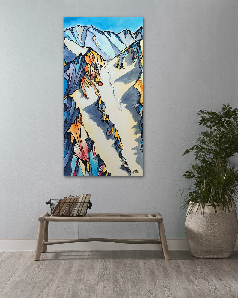 Skier Art Mountain Wall Art Top Selling Home Decor image 1