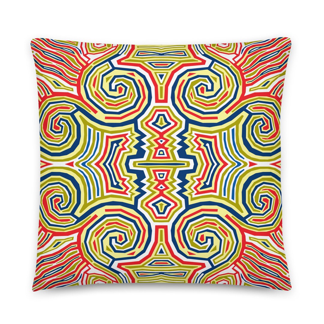 Vibrant Pillows Abstract Design Pillow Square Pillow Chic Etsy