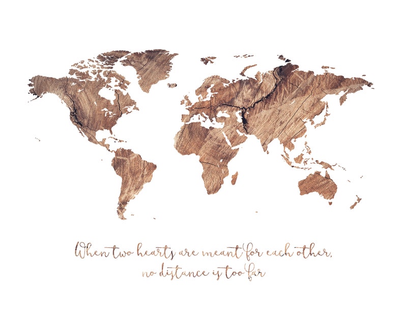 Rustic Wall Art Rustic World Map Canvas Rustic Wedding Map Etsy