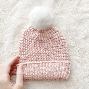Baby Hat Knitting Pattern Easy Newborn Knitted Beanie, DK Aran Yarn Worked in the Round