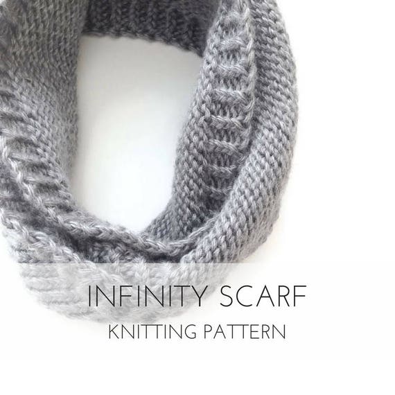 Knitting Pattern For Women Knit Infinity Scarf Pattern Digital Download Printable Pdf